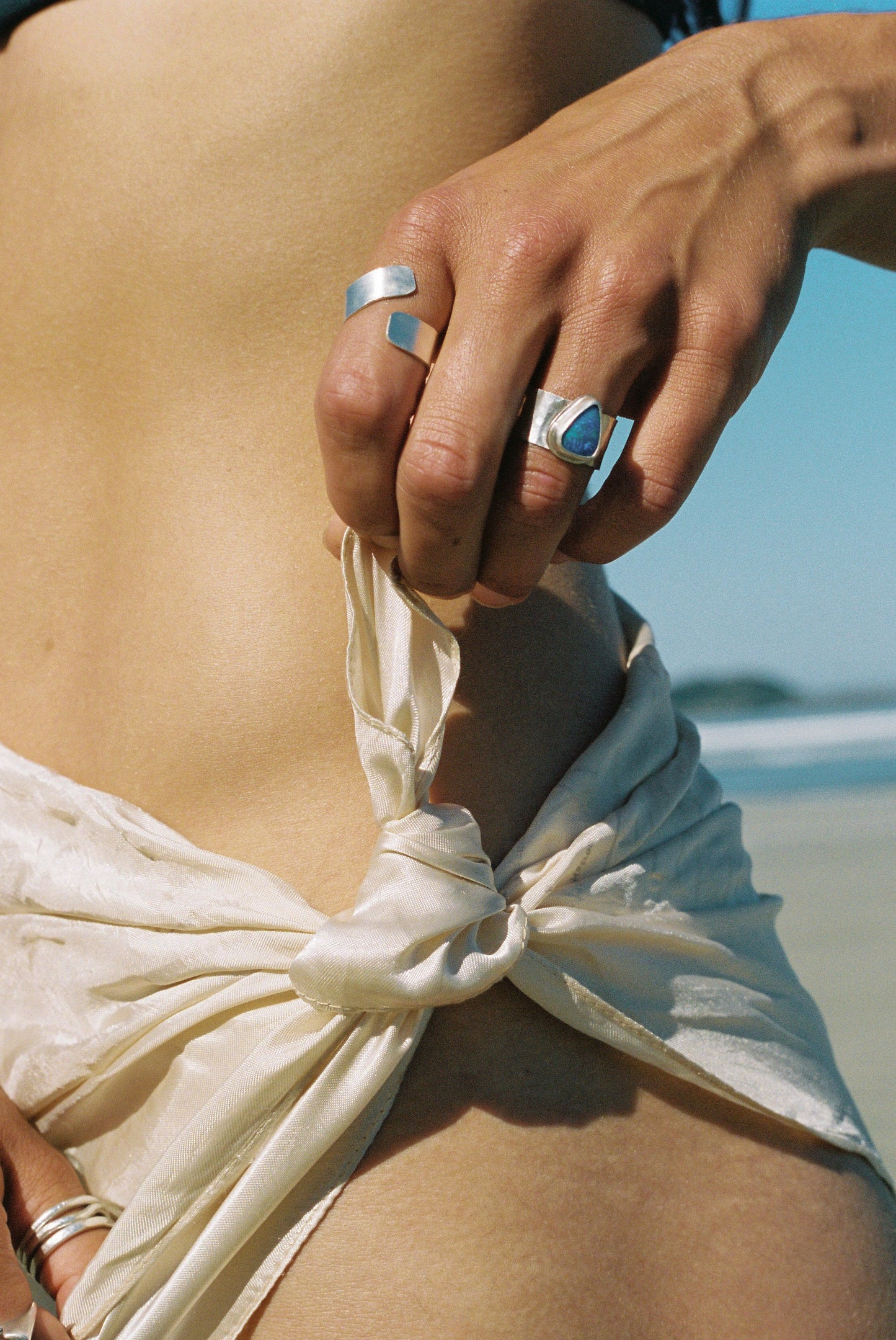 cobalt blue opal ring