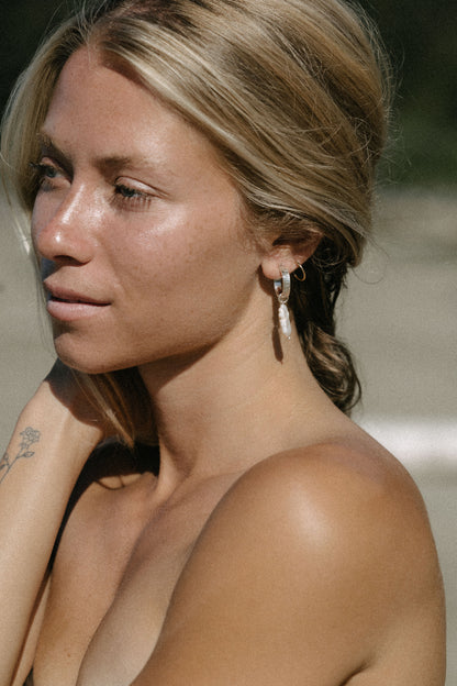 Pearls in her eyes hoops