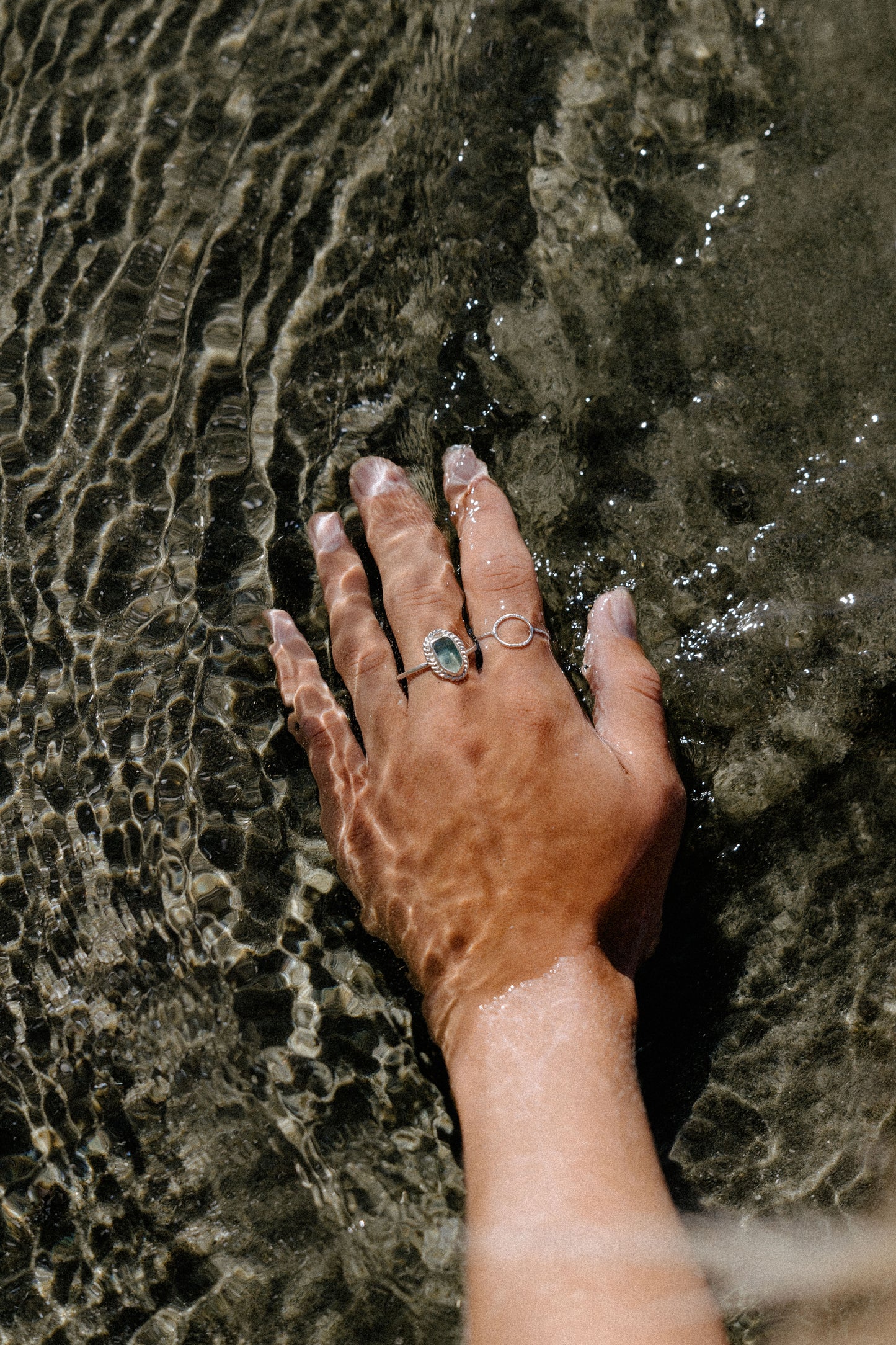 small sea glass ring