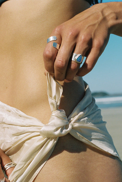 cobalt blue opal ring