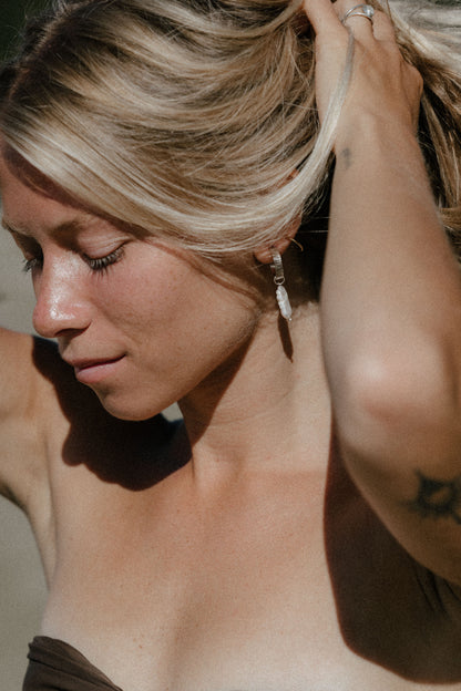 Pearls in her eyes hoops